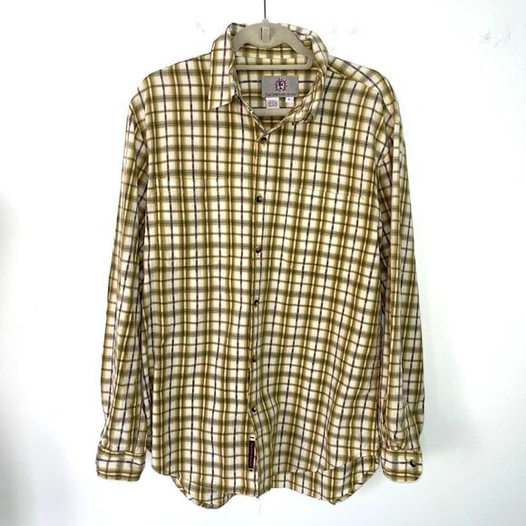 The Territory Ahead Shirt Mens Size Large L Pure Cotton Plaid Button Front Cuffs - Picture 11 of 12